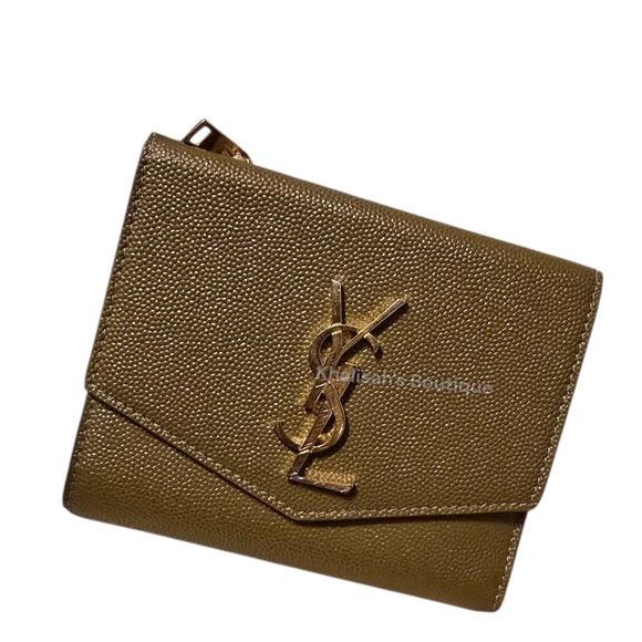 Rare Saint Laurent YSL Uptown Compact Wallet in Grain De Poudre Embossed Leather - Picture 8 of 12